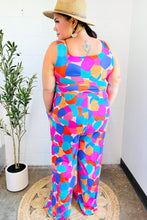 Load image into Gallery viewer, Summer Vibes Multicolor Abstract Floral Sleeveless Wide Leg Jumpsuit
