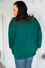 Load image into Gallery viewer, Lock Eyes Hunter Green Notched Neck With Patch Oversized Sweater
