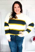 Load image into Gallery viewer, Casual Chic Yellow &amp; Ivory Stripe Oversize Knit Sweater
