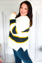 Load image into Gallery viewer, Casual Chic Yellow &amp; Ivory Stripe Oversize Knit Sweater
