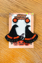 Load image into Gallery viewer, Witch Hat Beaded Halloween Earings
