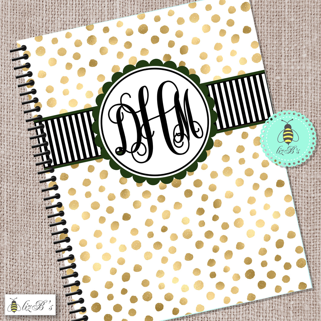 Emerald and Gold Dot Teacher Planner