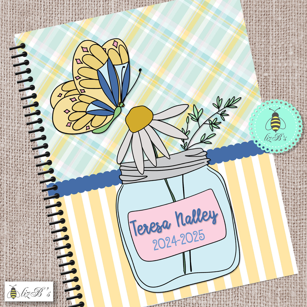 Mason Jars and Butterflies Daily Planner