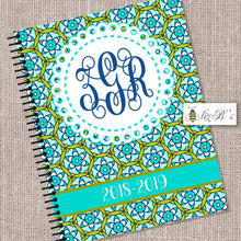 Load image into Gallery viewer, Geo Floral Teal Lime Daily Planner
