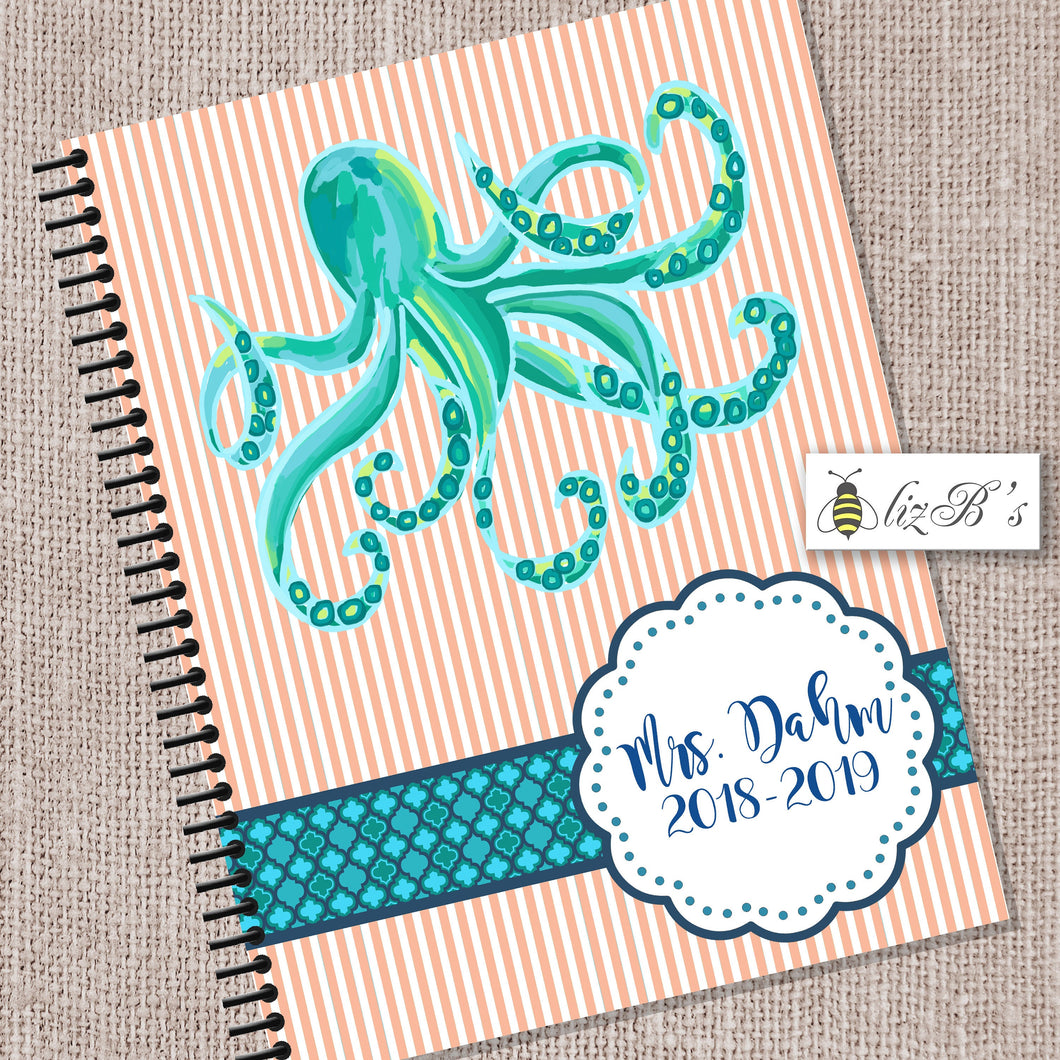 Coral & Teal Octopus Planner  Daily