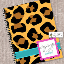 Load image into Gallery viewer, Cheetah Teacher Planner// Animal Print Teacher Planner// Customized Teacher Planner// Lesson Planner// Personalized Cover
