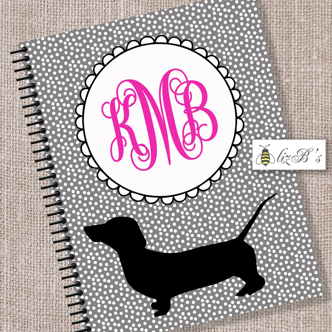 Doxie Planner Gray & Pink Dachshund Daily Planner