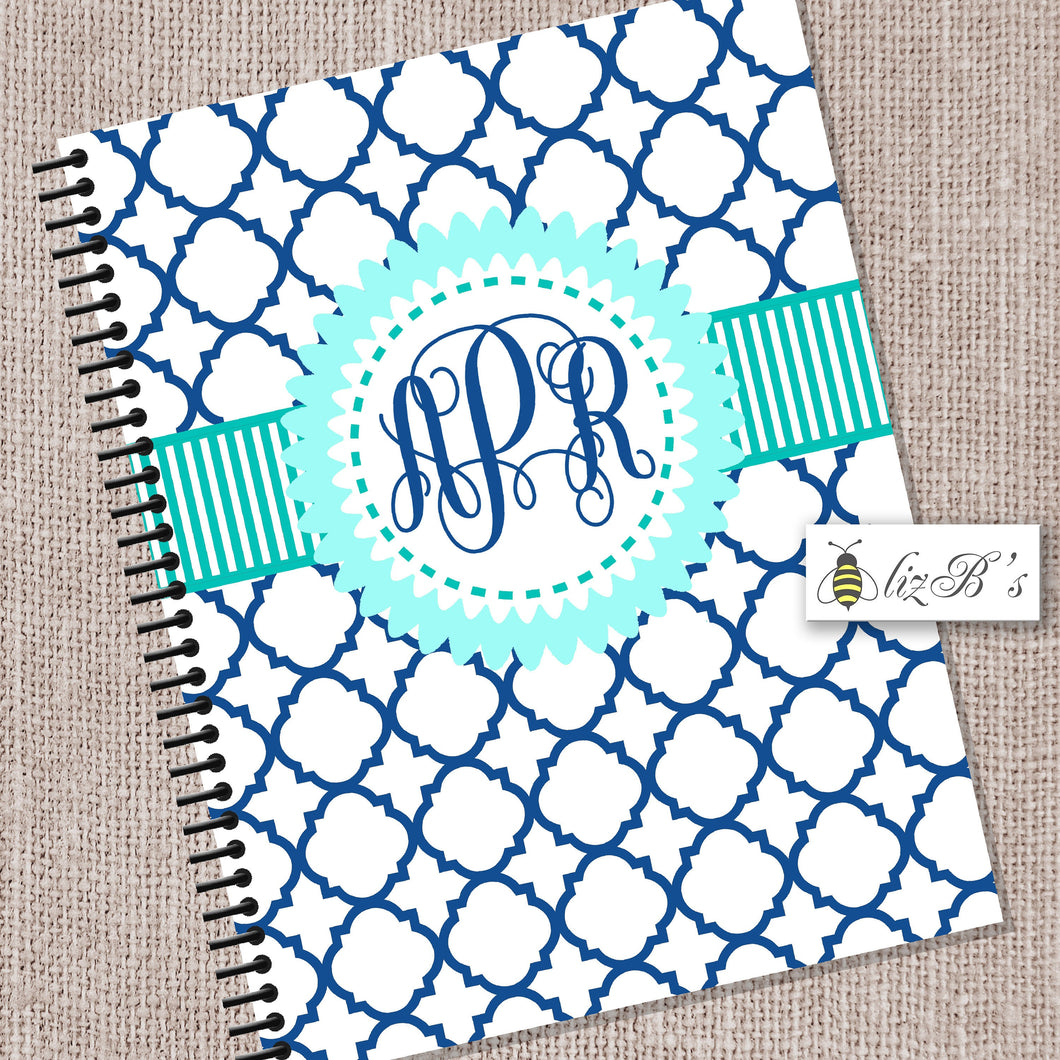 Blue white and teal Teacher Planner