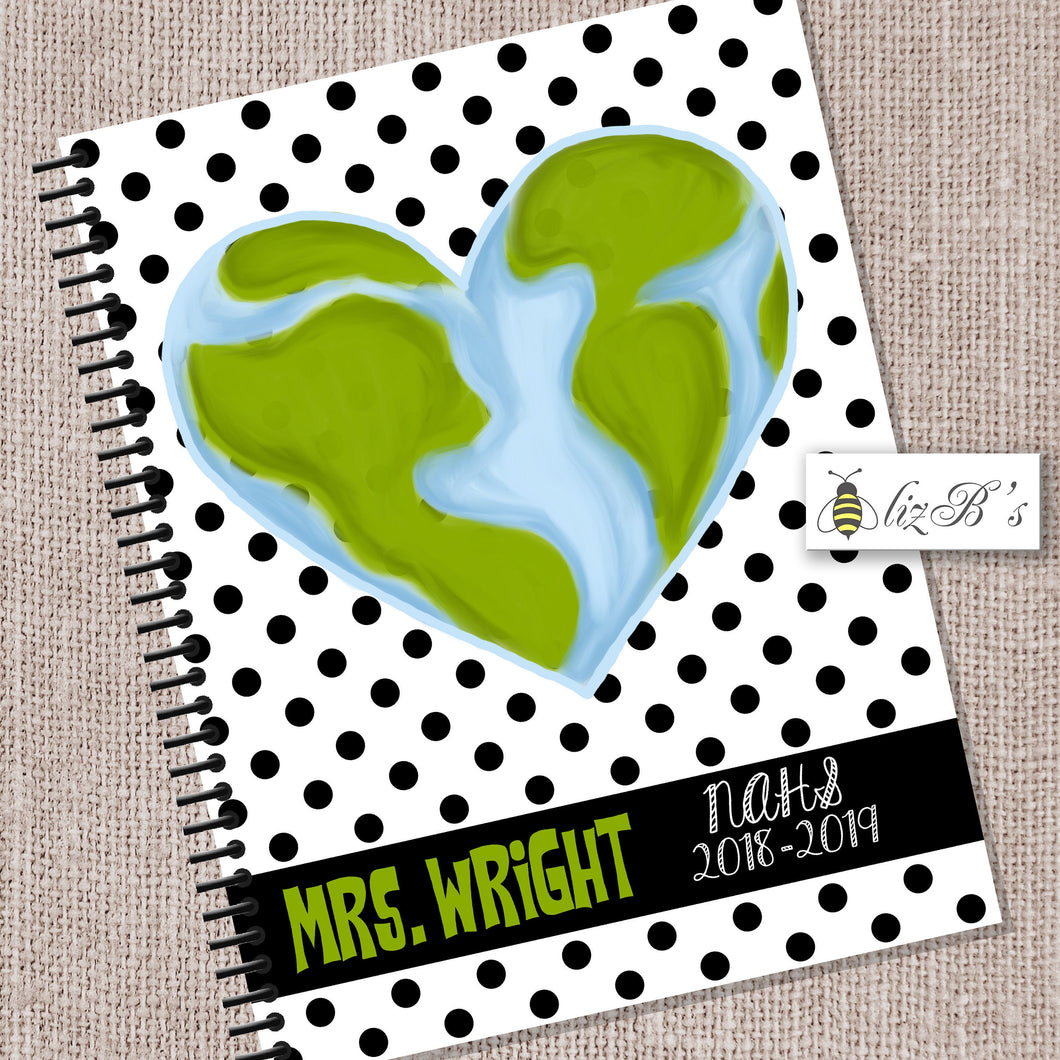 Black Polka Dot Earth Love Planner  Daily