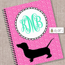 Load image into Gallery viewer, Doxie Planner Pink &amp; Teal Dachshund Daily Planner
